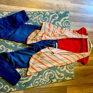 Whole outfit kancan jeans size 3. Maurices over jacket size lg novo xs shirt